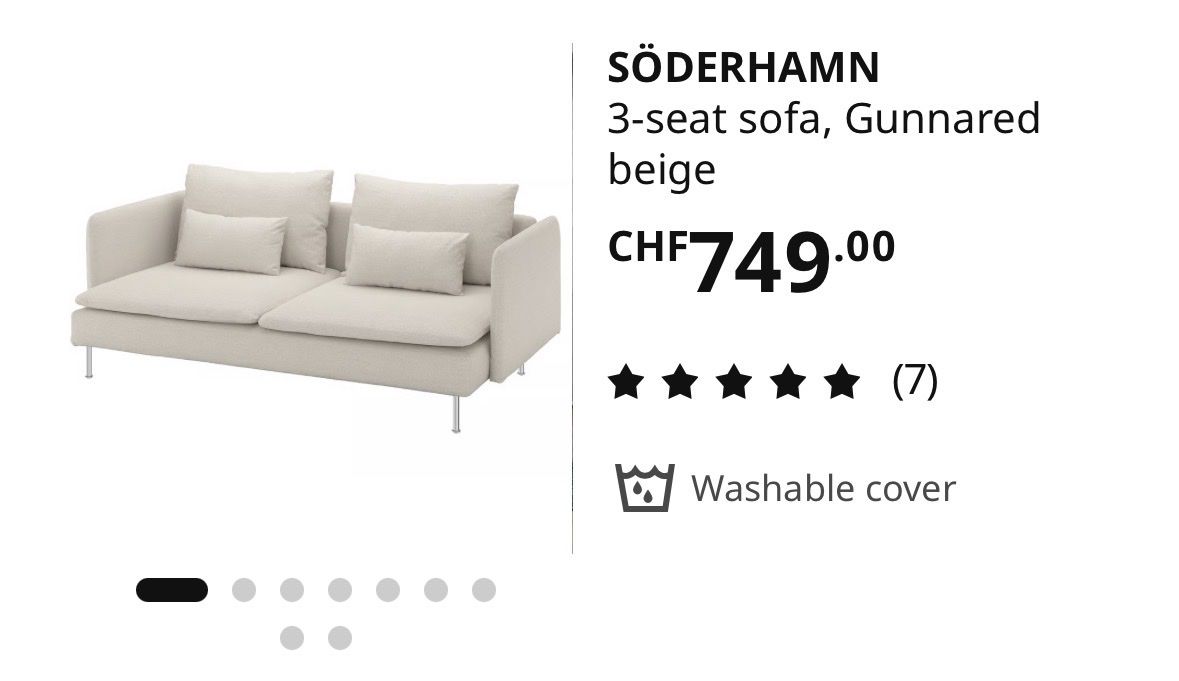 Sofas: Sofa Söderhamn mit Hocker beige – D'occasion à Zofingen par sel_55fl 4