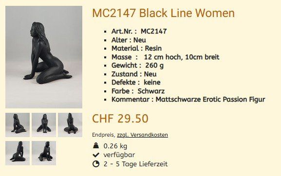 Statuette: Akt Figur MC2147 Women , NEU – Nuovo e nell'imballaggio originale da Hagenbuch ZH venduto da cougar1 5