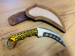 Damast Messer feststehend HANDMADE 21cm ODERMATT No. 09 NEU