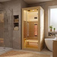 Infrarotsauna GENUA90 Natur + Dual-Technologie - 90x90x190cm