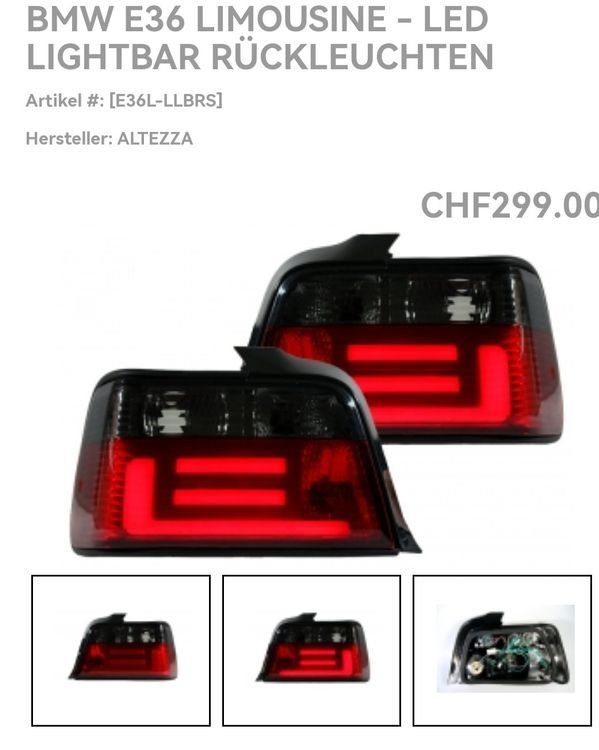 BMW E36 LED Heckleuchten für Limo (Gebraucht) in Bad Ragaz für CHF 11 ...
