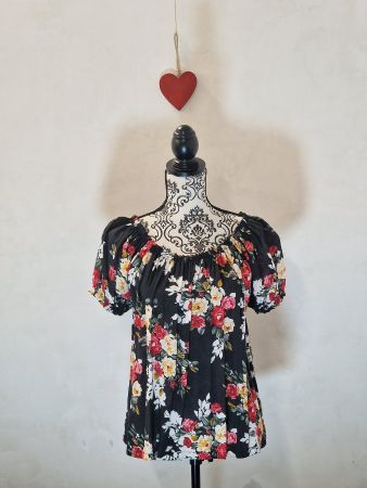 Damen Bluse Today schwarz Blumenmuster Grösse L gebraucht