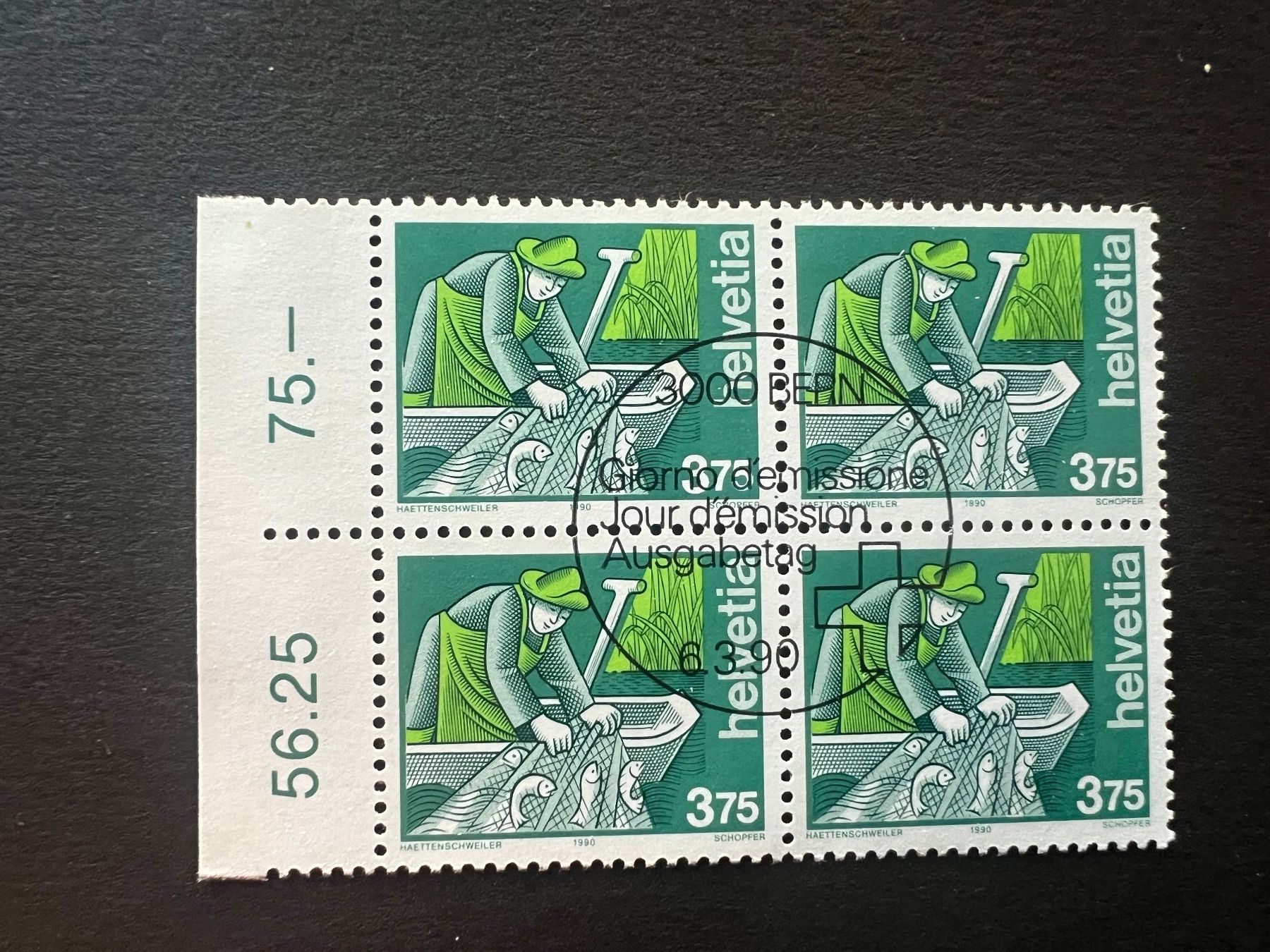 Tutti i francobolli: 1990  Erstag gest. Nr. 783 mit Tab (K2) – Usato da Hinwil venduto da Sidi4