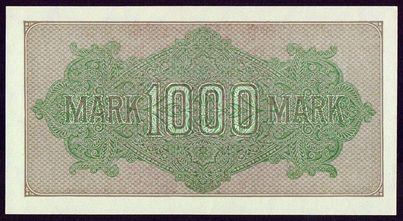 Banconote: 1000 Mark 1922 UNZ – Nuovo (secondo la descrizione) da Flamatt venduto da samowarow 3