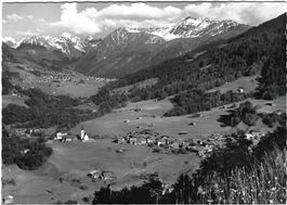 Alte AK Serneus gegen Klosters mit Silvrettagruppe