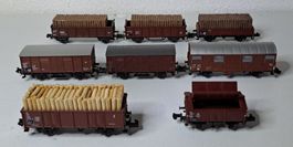 8 x Diverse Güterwagen Spur N gebraucht