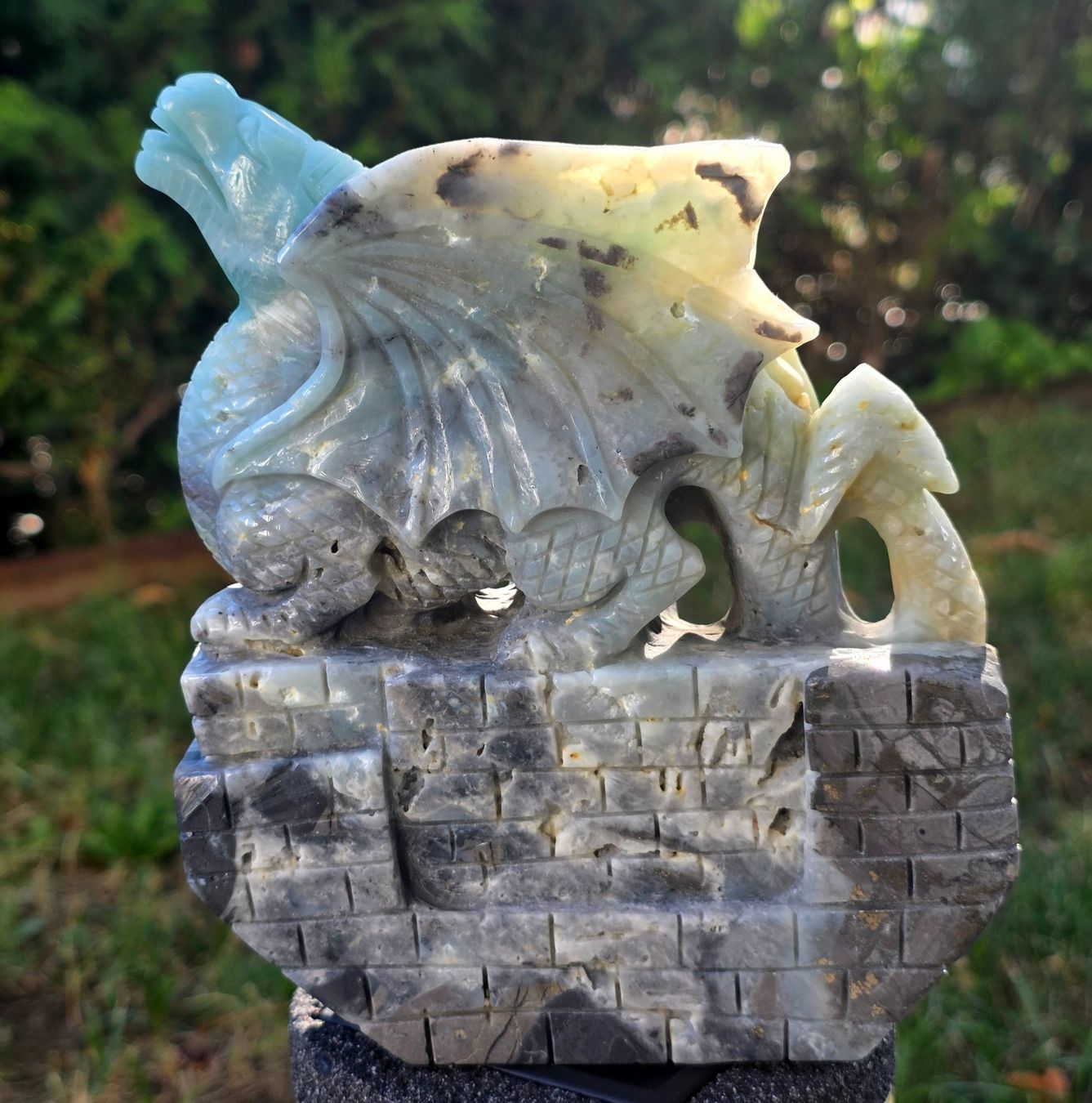 Mineralien & Heilsteine: Amazonit Drache 🐉💙💚 1.8kg – Neu und originalverpackt aus Matzingen von Shay_Crystalz 1