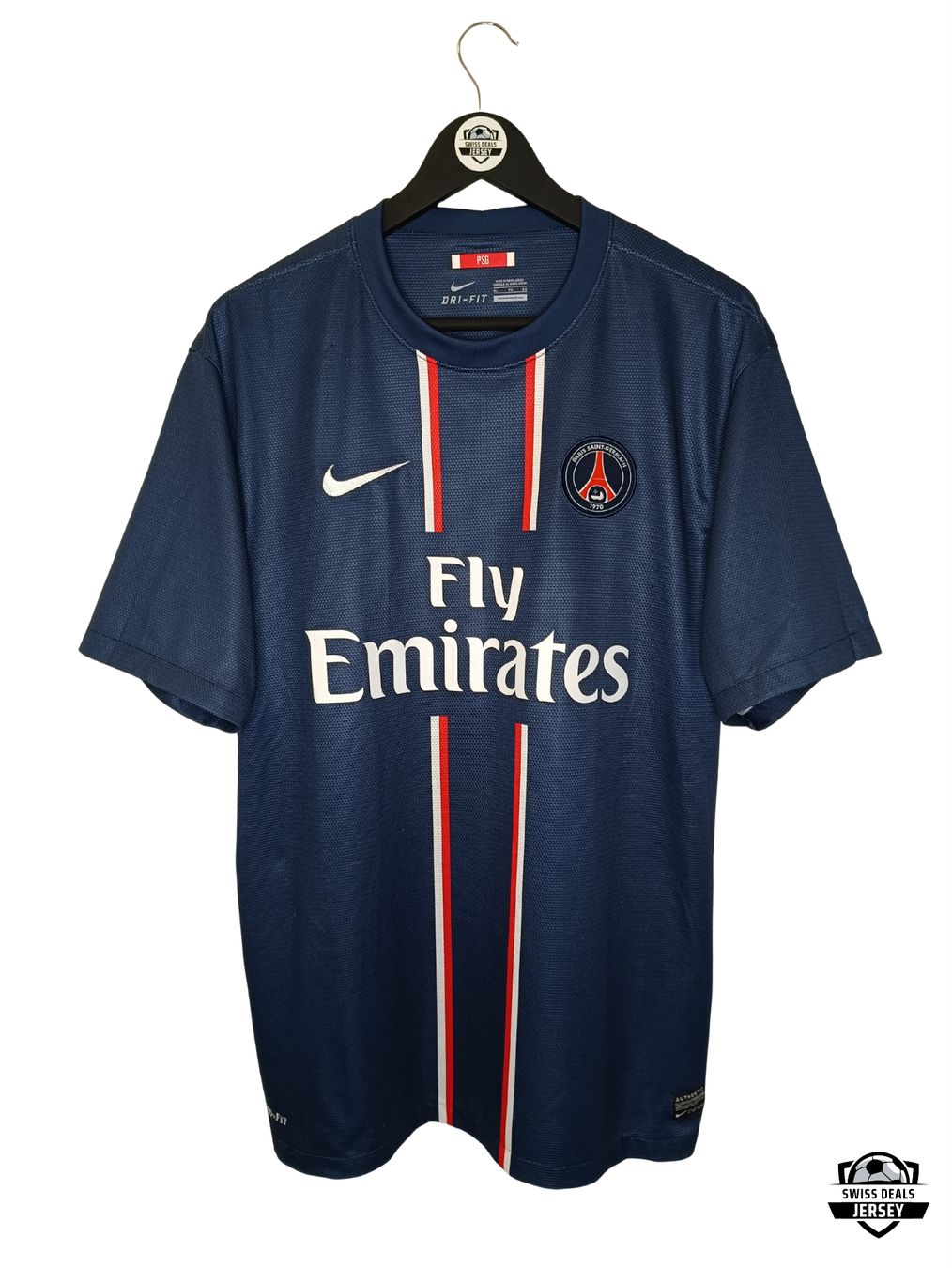 Nike Canottiere & Pantaloni: BECKHAM #32 Original PSG 2012-13 Home Trikot – Usato da St-Léonard venduto da SwissDealsJersey 1