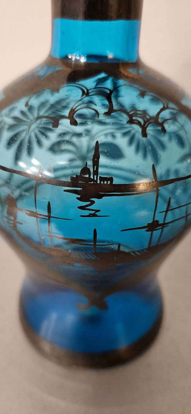 Murano Caraffe: Murano Karaffe Kobaltglas ORIGINAL um 1950 Hand Made TOP – Usato da Uttwil venduto da TG-Lupa 5