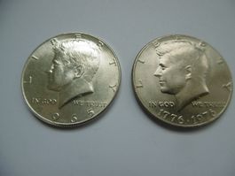 1/2 Dollar  Kennedy  USA  (Silber- u. Cu/Ni- Variante)