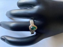 Ring Silber/Smaragd, Durchm. 53mm (16)