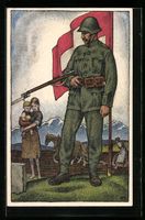 Carl Moos: Schweizer Soldat beschützt B