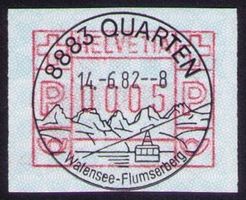 ATM 6_K-VO 8883 QUARTEN_14.6.82_ERSTTAG des Werbestempels !