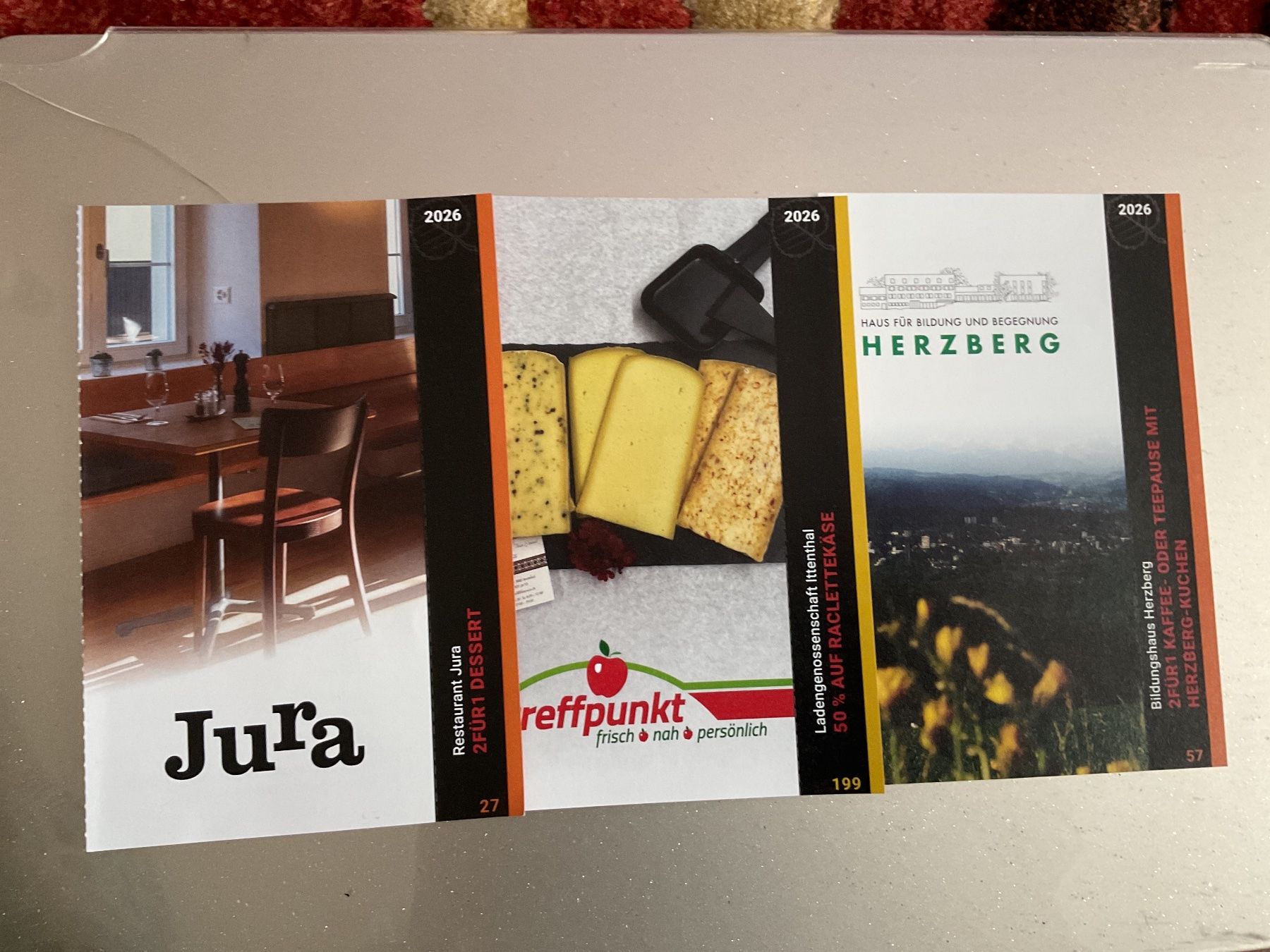 Buoni: Trois Bons 2 pour 1 au restaurant à Asp – Nuovo (secondo la descrizione) da Düdingen venduto da Yellow