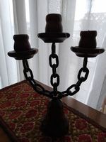 Chandelier rustique, bois/métal