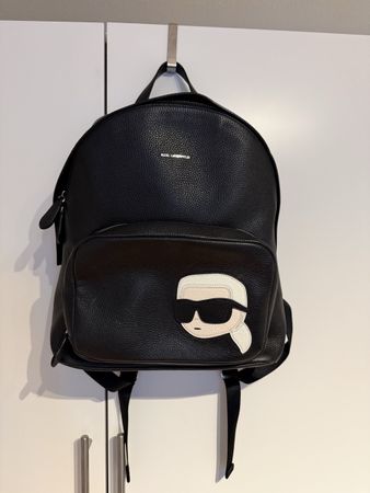 Karl Lagerfeld Rucksack schwarz Leder mit Ikone