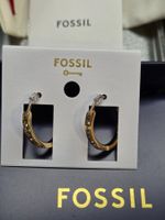 Fossil Ohrringe Creolen Gold mit Strass