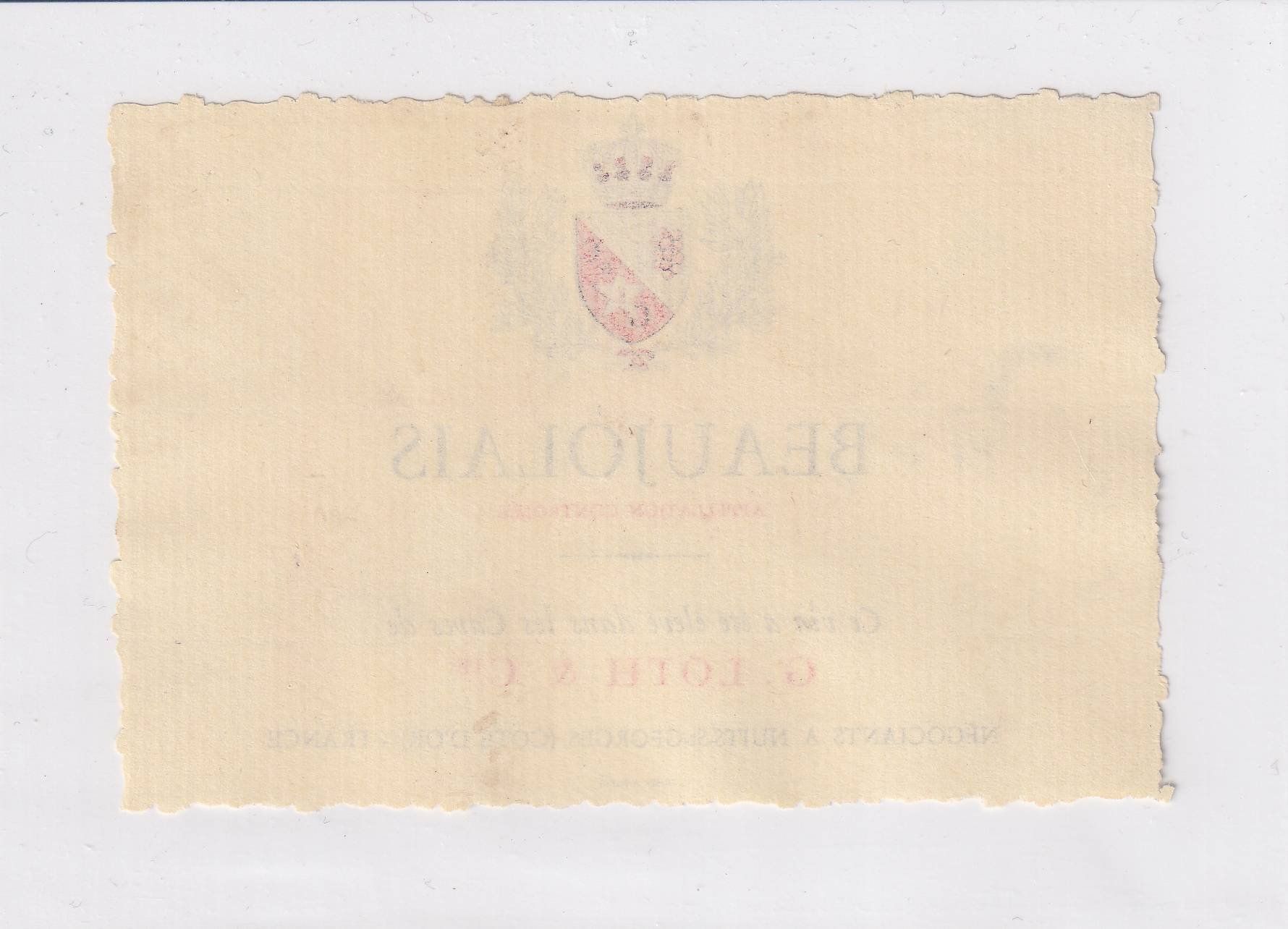 Carta: Etikette - Beaujolais (Loth) /bd – Usato da Hombrechtikon venduto da Rudolf07 1