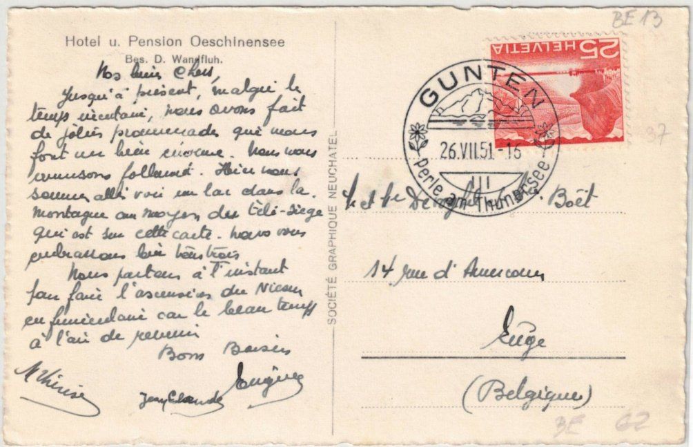 Cartoline postali: Kandersteg - Sessellift Oeschinen – Usato da Binningen venduto da Mountainrider 1
