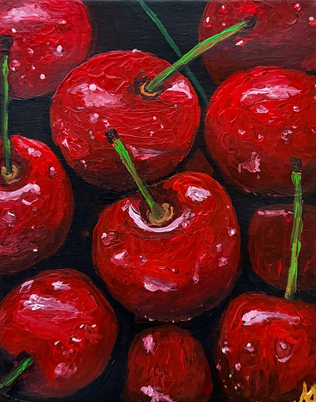 Dipinti: Kirschen Gemälde, Original Gemälde 25x20cm – Nuovo e nell'imballaggio originale da Pfäffikon SZ venduto da Andrei_Moro_Kunst