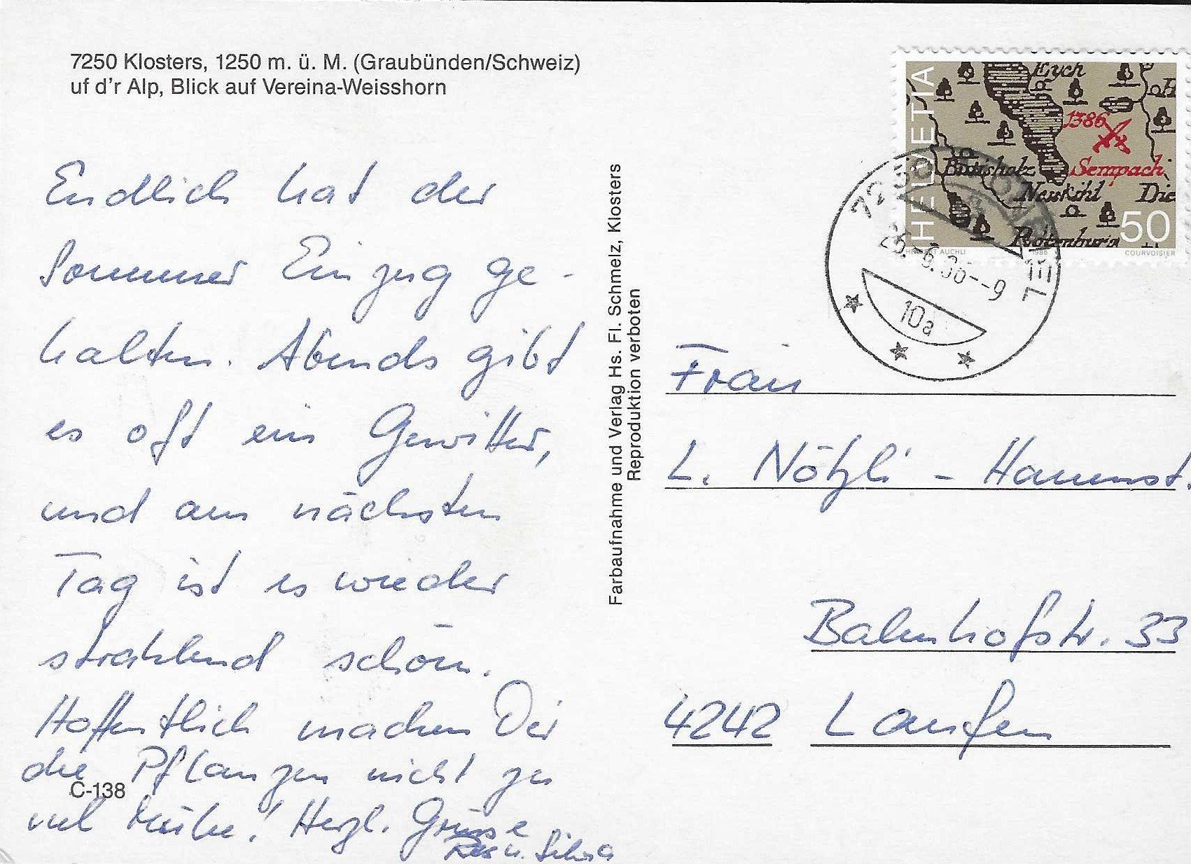 Cartoline postali: Klosters GR – Usato da Rothrist venduto da Stranglehold 1