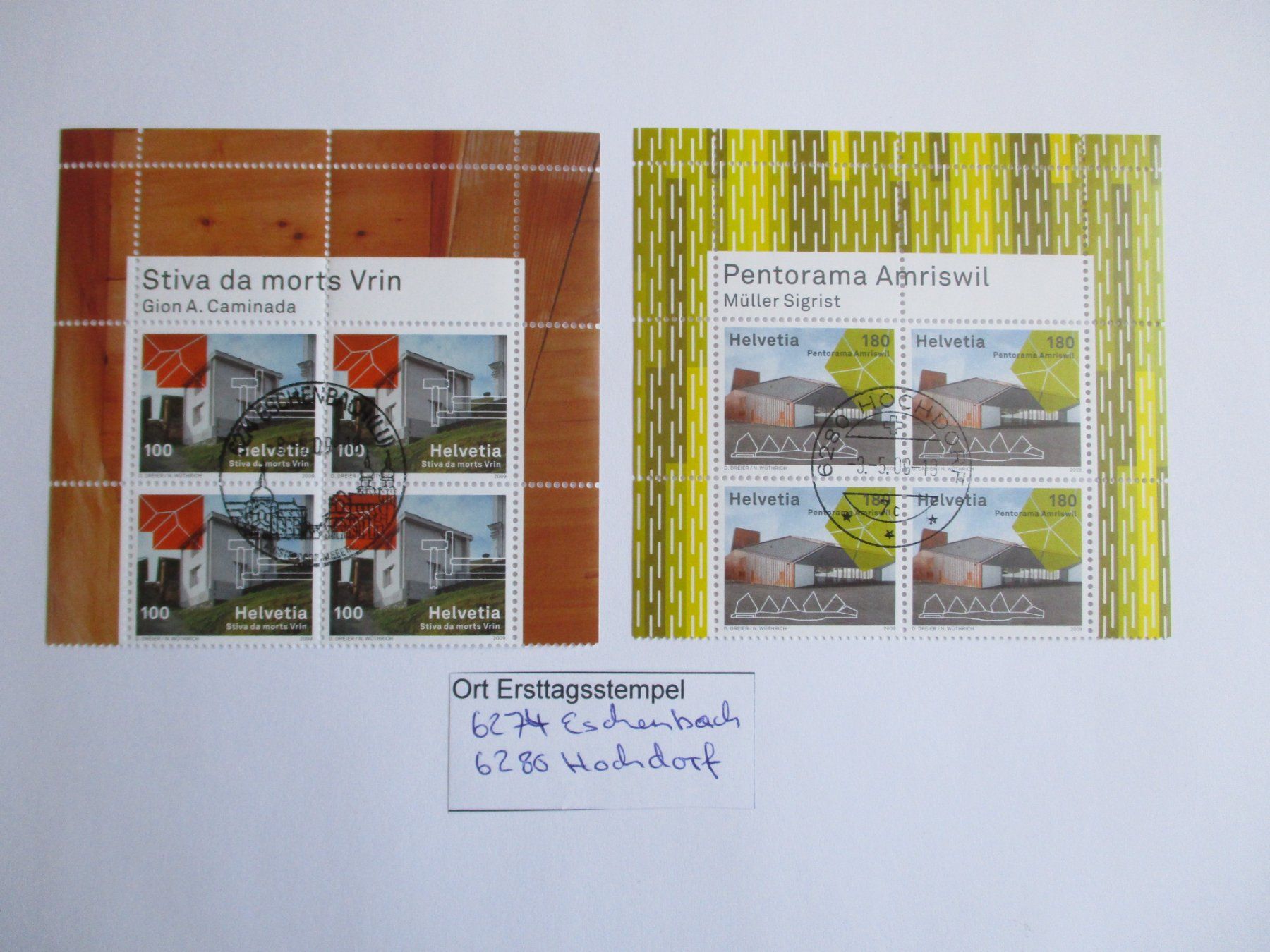 Tutti i francobolli: Viererblock mit Ort Ersttagsstempel 6274 Eschenbach + – Usato da Langnau b. Reiden venduto da Aktuell88
