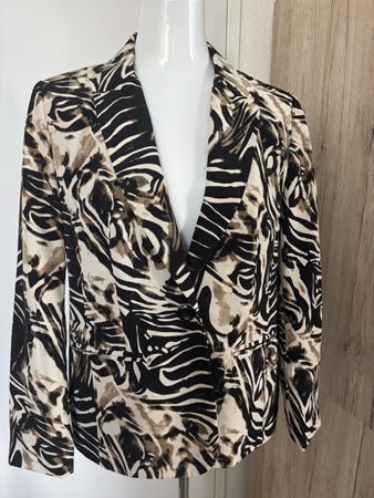 Création L Blazer Animal-Print Schwarz Creme Taupe