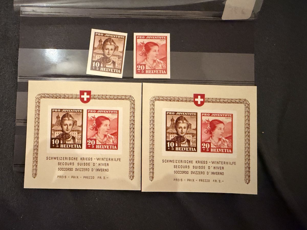Tutti i francobolli: 1941 Kriegspende Block Pro Juventute Postfrisch – Nuovo (secondo la descrizione) da Murgenthal venduto da Tina_4055