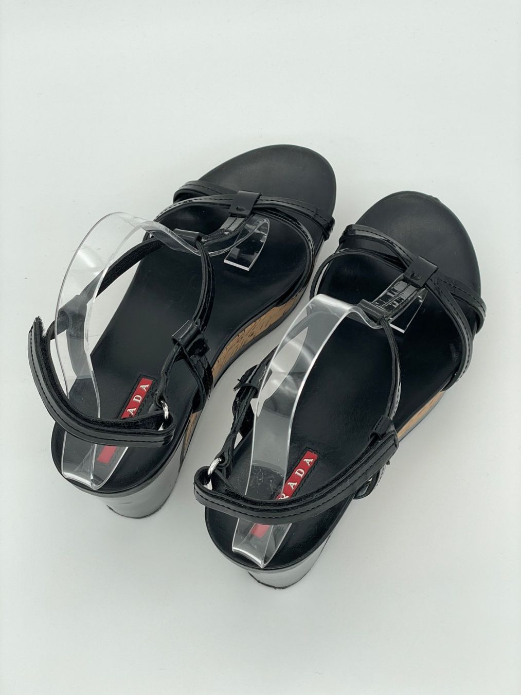 Prada Scarpe da donna: Prada Cork Wedge Sandale mit Absatz EU 38.5 Schwarz – Usato da Zürich venduto da shoe_shop 3