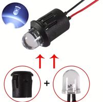 2 Stk LED Birne 10mm weiss verkabelt mit Sockel 12V