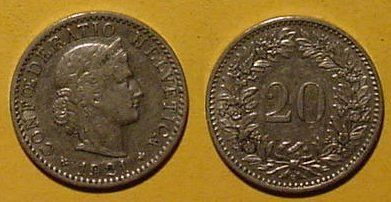 Tutti le monete: 20 Rappen 1921 – Usato da Allschwil venduto da Coinfreak