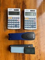2 Taschenrechner mit Solarenergie, 2 Bostic mit Klammern