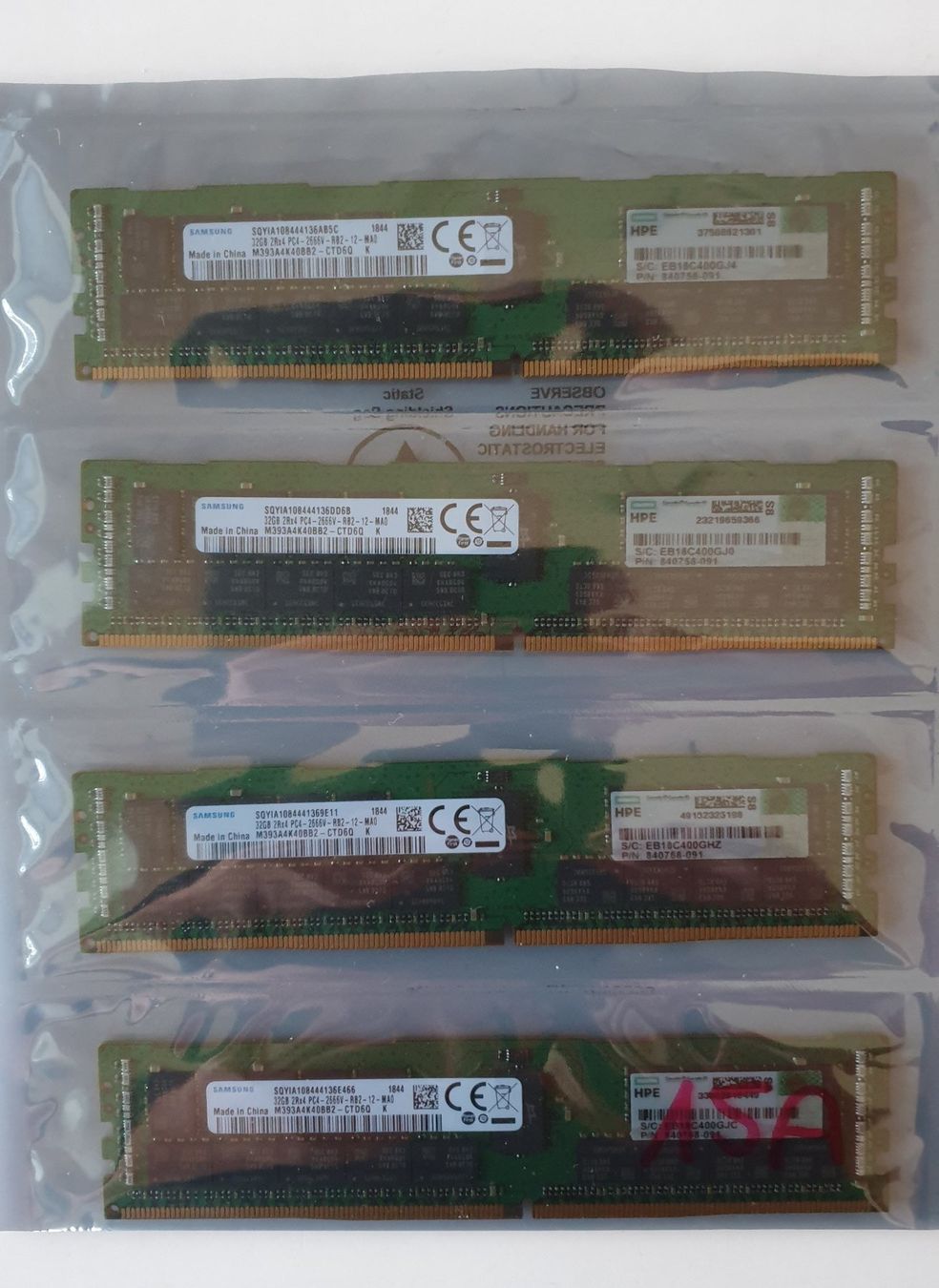 Samsung Memory / RAM: SAMSUNG 4x32Gb DDR4-2666V RAM-Set – Gebraucht aus Belp von woof 1