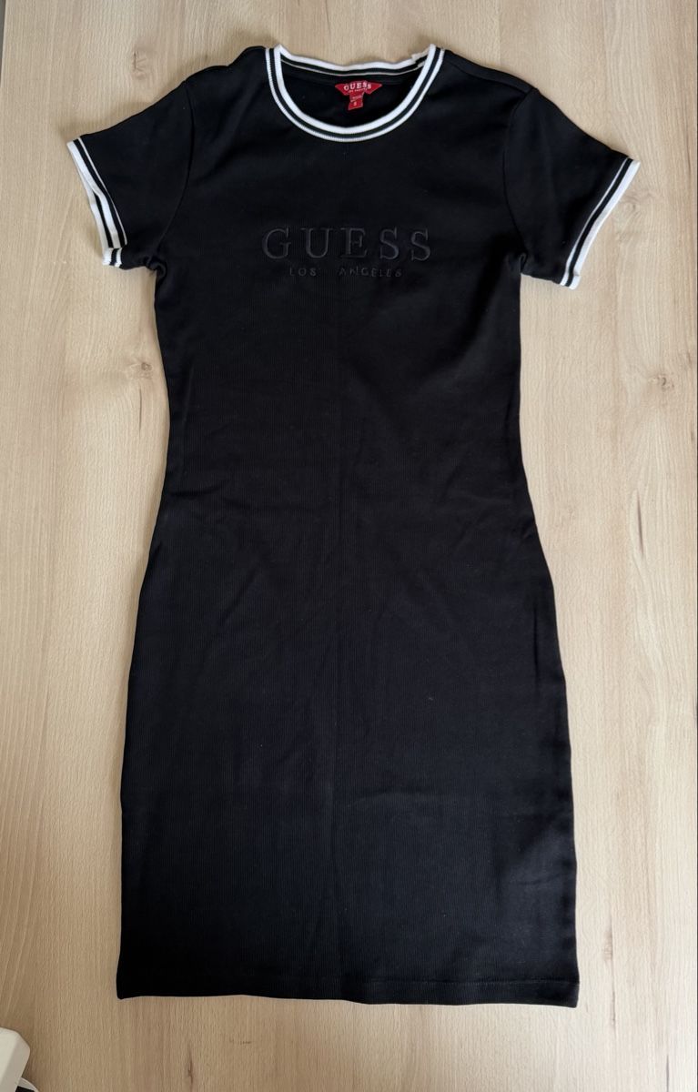 Guess Vestiti: GUESS BLACK RIBBED MINI DRESS – Nuovo (secondo la descrizione) da Genève venduto da yav_9r9f