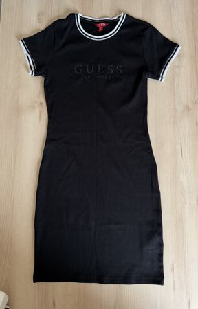 GUESS BLACK RIBBED MINI DRESS