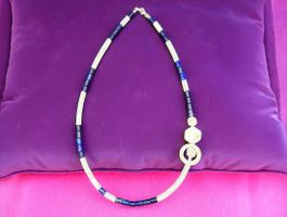 Unikat 💎 Halskette mit Lapislazuli und Perlmutt, neu