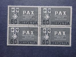1945 Z-Nr. 268 PAX 4er Block ET-Bern mit Gummi postfrisch**