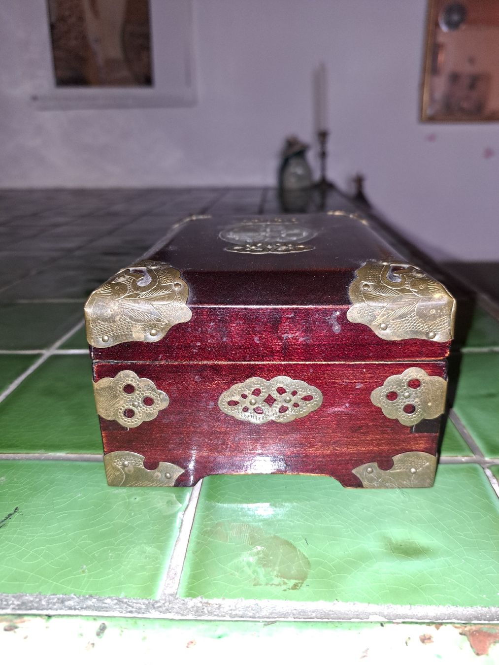 Barattoli: Antike Holz Schmuckschatulle mit rotem Samt,  – Usato da Kölliken venduto da Upcycling-by-Mc-TAM 4