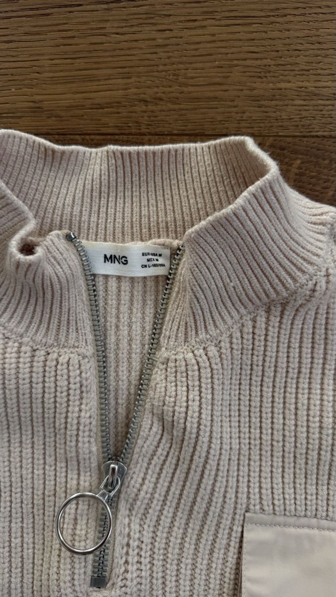 Mango Pulls & Sweat-shirts: MANGO Strickpullover Half-Zip Beige – Grösse M – D'occasion à Zürich par lin_syb2 2