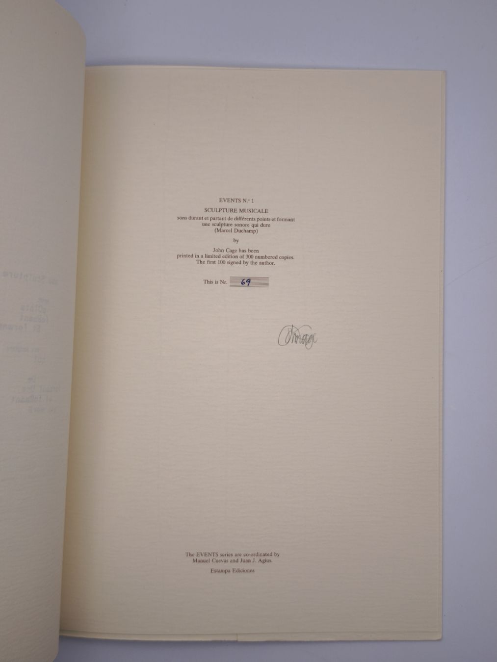 Bücher: JOHN CAGE - SCULPTURE MUSICALE - SIGNIERT – Gebraucht aus Goldach von Gaip 4