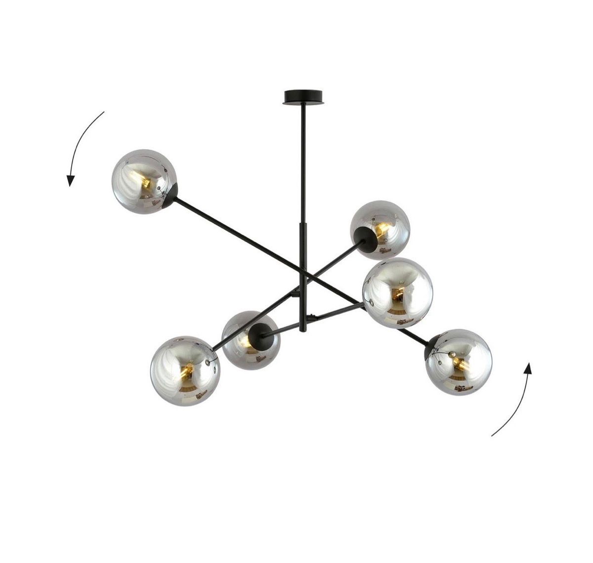 Lampadari & plafoniere: Deckenleuchte Linear, schwarz/grafit, sechsflammig – Usato da Dörflingen venduto da Benz63