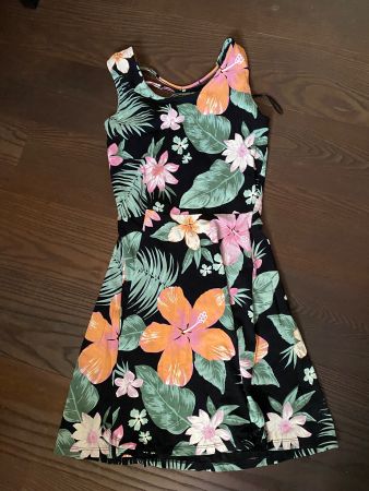 Sommerkleid Gr. M Blumenmuster schwarz bunt