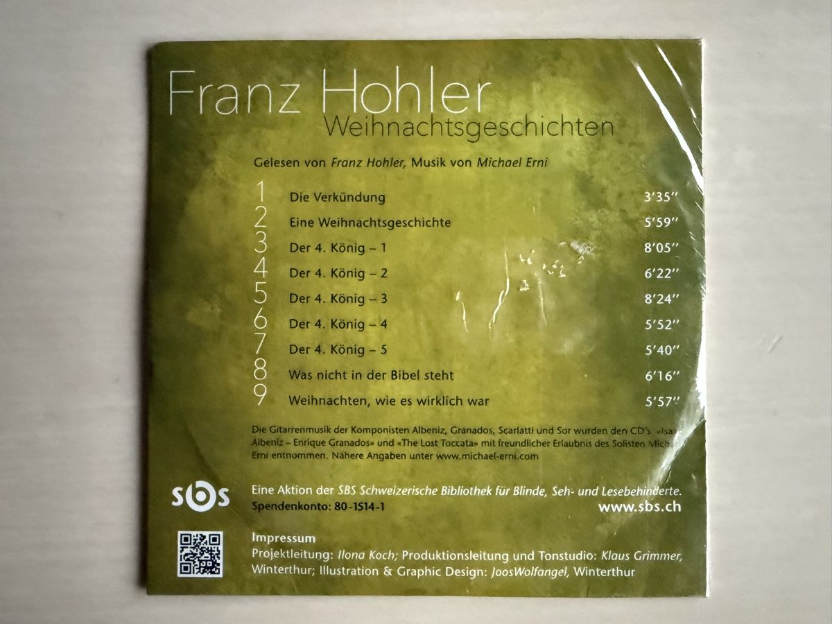 CDs: Franz Hohler - Weihnachtsgeschichten CD – Gebraucht aus Oberried Brienz von Chyara 1