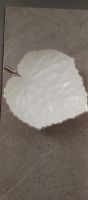 Deko Schale Blatt weiss mit Silberrand