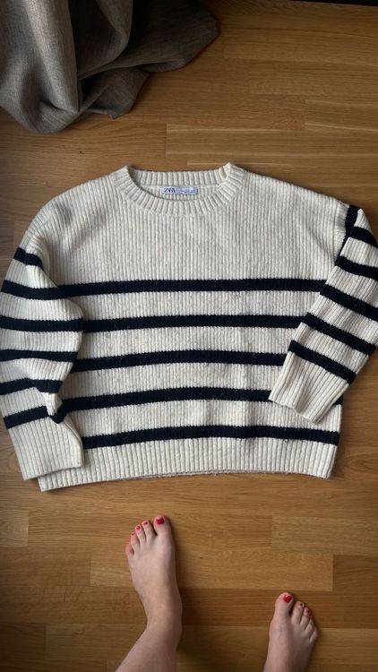 Pull rayé zara hot sale