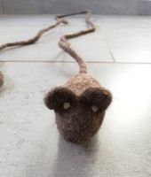 Filz Katzenspielzeug Maus braun 1.5 m natürlich nachhaltig