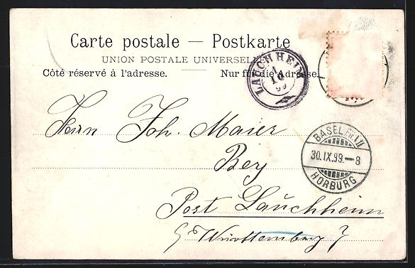 Cartoline postali: Basel, Rheinbrücke mit Münster, St. Ja – Usato da Berlin venduto da bartko-reher 1