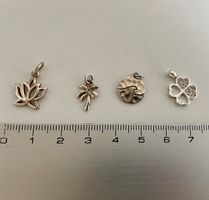 Kettenanhänger Palme, Welle,Kleeblatt, Lotusblüte Silber 925