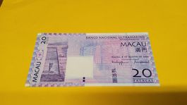 Macau 20 Patacas Banknote, Jahr 2005, Top