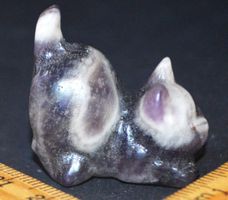 Deko - Heilstein N-866 – Katze – Amethyst – ca. 30x18x30mm